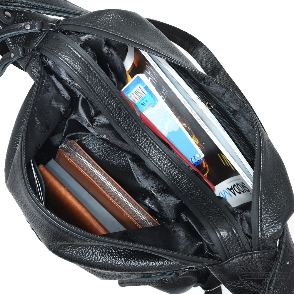  Женская кожаная сумка-трансформер "Ливадия" (черная)